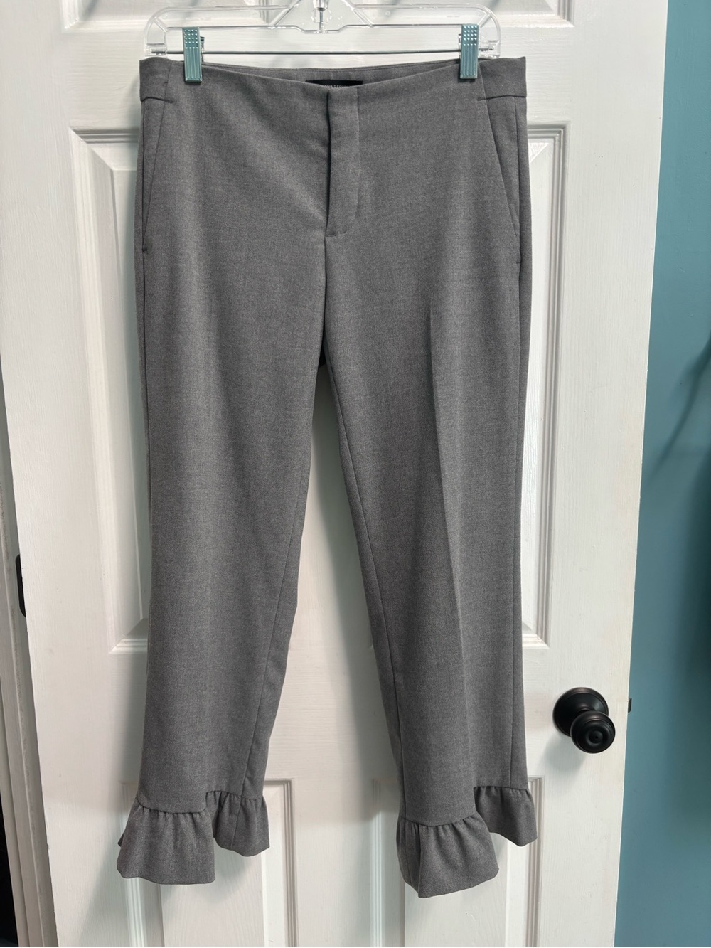 Banana Republic Gray Ruffle-Hem Women’s Dress Pants